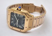 Cartier Santos 100 Black Rose Gold Swiss Automatic Watch - Image 6