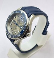 OMEGA SEAMASTER 50TH ANNIVERSARY GREY DIAL BLUE RUBBER STRAP SWISS AUTOMATIC WATCH - Image 3