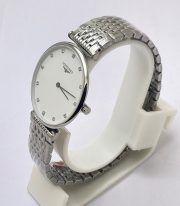 Longines Elegance La Grande Diamond Mark White Steel Watch - Image 4