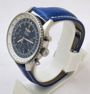 Breitling Navitimer Blue Leather Strap Swiss ETA Valjoux 7750 Automatic Watch - Image 4