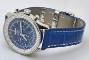 Breitling Navitimer Blue Leather Strap Swiss ETA Valjoux 7750 Automatic Watch - Image 6