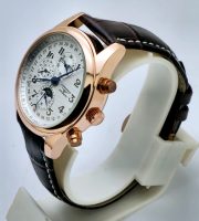 Longines Master Collection Rose Gold Leather Strap Swiss Automatic Watch - Image 4