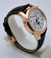 Longines Master Collection Rose Gold Leather Strap Swiss Automatic Watch - Image 5