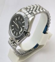 Rolex Date-Just Stick Mark Black Steel Swiss Automatic Watch - Image 4