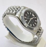 Rolex Date-Just Stick Mark Black Steel Swiss Automatic Watch - Image 5