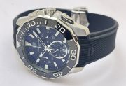Tag Heuer Aquaracer Calibre 5 Chronograph Black Rubber Strap Watch - Image 6