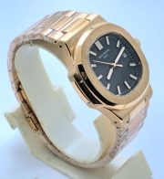 Patek Philippe Nautilus Automatic Rose Gold Black Swiss Automatic Watch - Image 5