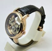 Patek Philippe Bridge Black Leather Strap Swiss Automatic Watch - Image 4