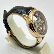 Patek Philippe Bridge Black Leather Strap Swiss Automatic Watch - Image 5