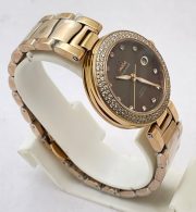 Omega Ladymatic Nicole Kidman Brown Rose Gold Watch - Image 5