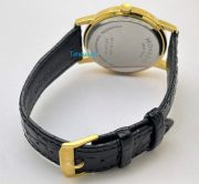 Movado Ultra Slim 2 Gold Black Leather Strap Watch - Image 7