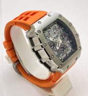 Richard Mille RM11 Steel Orange Rubber Strap Swiss Automatic Watch - Image 5