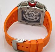 Richard Mille RM11 Steel Orange Rubber Strap Swiss Automatic Watch - Image 7