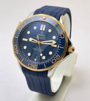 Omega Seamaster 50th Anniversary Blue Rubber Strap Swiss Automatic Watch - Image 3