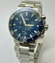 Oris Aquis Chronograph Blue Steel Bracelet Watch - Image 3