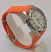 Omega Seamaster Planet Ocean White Orange Rubber Strap Swiss Automatic Watch - Image 5