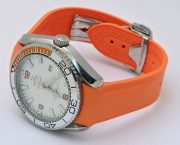 Omega Seamaster Planet Ocean White Orange Rubber Strap Swiss Automatic Watch - Image 6