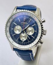Breitling Navitimer Chrono Blue Leather Strap Watch - Image 3