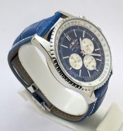 Breitling Navitimer Chrono Blue Leather Strap Watch - Image 5