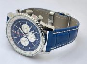 Breitling Navitimer Chrono Blue Leather Strap Watch - Image 6