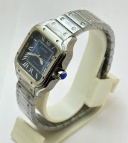 Cartier Santos 100 Steel Blue Swiss Automatic Ladies Watch - Image 4