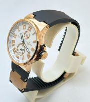 Ulysse Nardin Maxi Marine Rose Gold White Rubber Strap Swiss Automatic Watch - Image 4