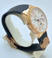 Ulysse Nardin Maxi Marine Rose Gold White Rubber Strap Swiss Automatic Watch - Image 5