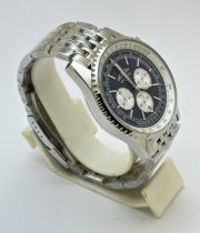 Breitling Navitimer Chronograph Blue Steel Watch - Image 5