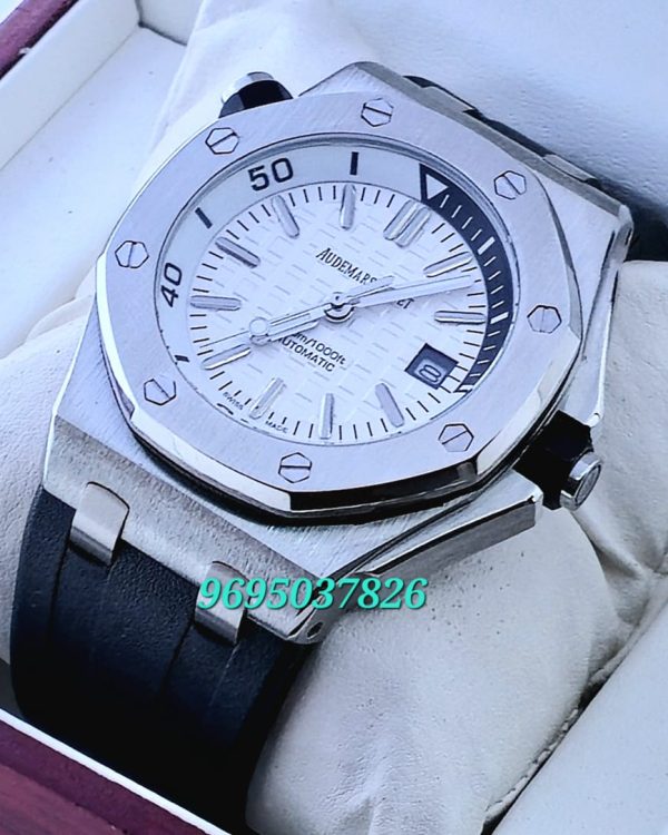 Audemars Piguet Diver White Black Rubber Strap Swiss Automatic Watch