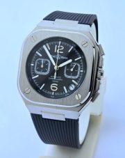 Bell & Ross BR05 Black Rubber Strap Chronograph Watch - Image 3