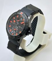 Ulysse Nardin Marine Diver Black Sea Rubber Strap Swiss Automatic Watch - Image 4