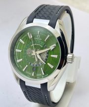 OMEGA SEAMASTER AQUA TERA WORLD TIME GREEN SWISS AUTOMATIC WATCH - Image 3