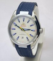 OMEGA SEAMASTER AQUA TERRA WHITE RUBBER STRAP LIMITED EDITION SWISS AUTOMATIC WATCH - Image 3