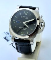Panerai Marina Steel Black Leather Strap Swiss Automatic Watch - Image 3