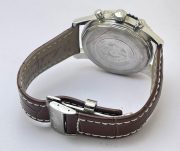 Breitling Navitimer Chrono White Steel Leather Strap Watch - Image 7