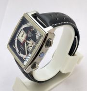 Tag Heuer Monaco Caliber 12 Leather Strap Watch - Image 4