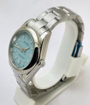 Rolex Oyster Perpetual ICE BLUE Steel Swiss Automatic Watch - Image 4