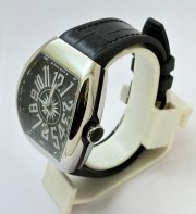 Franck Muller Vanguard Yachting Steel Black Leather Strap Swiss ETA Automatic Watch - Image 4