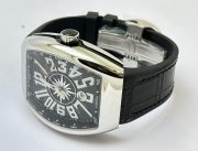Franck Muller Vanguard Yachting Steel Black Leather Strap Swiss ETA Automatic Watch - Image 6