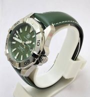 Tag Heuer Aquaracer Calibre 5 Green Leather Strap Swiss Automatic Watch - Image 4