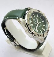 Tag Heuer Aquaracer Calibre 5 Green Leather Strap Swiss Automatic Watch - Image 5
