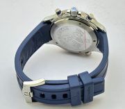 Omega Seamaster Diver Grey Chronograph Blue Rubber Strap Watch - Image 6