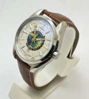 OMEGA SEAMASTER AQUA TERA WORLD TIME BORWN LEATHER STRAP SWISS AUTOMATIC WATCH - Image 4