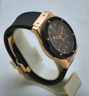 Hublot Classic Fusion Chronograph Rose Gold Black Rubber Strap Watch - Image 5