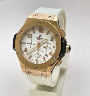 Hublot Big Bang Rose Gold White Rubber Strap Watch - Image 3