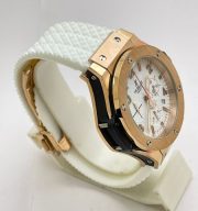 Hublot Big Bang Rose Gold White Rubber Strap Watch - Image 5