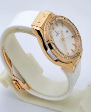 Hublot Classic Fusion Diamond White Rubber Strap Ladies Watch - Image 5