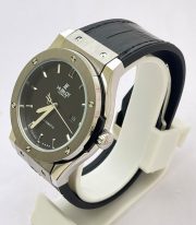 Hublot Vendom Classic Steel Black Leather Strap Swiss Automatic Watch - Image 4