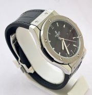Hublot Vendom Classic Steel Black Leather Strap Swiss Automatic Watch - Image 5