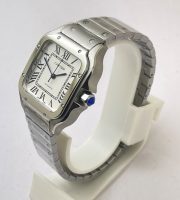 Cartier Santos 100 Steel White Swiss Automatic Ladies Watch - Image 4